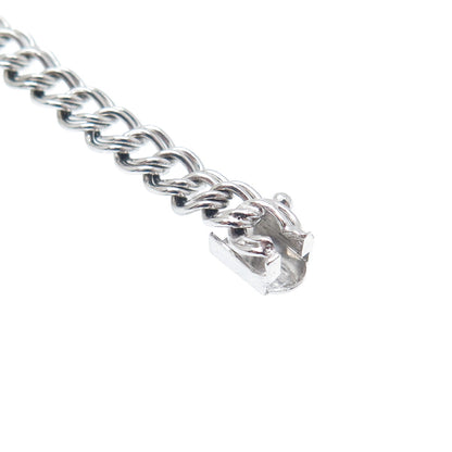 925 Sterling Silver Vintage Double Curb Link Bracelet 7.25"