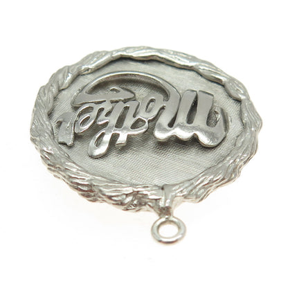925 Sterling Silver Antique Art Deco "Mother" Textured Pendant
