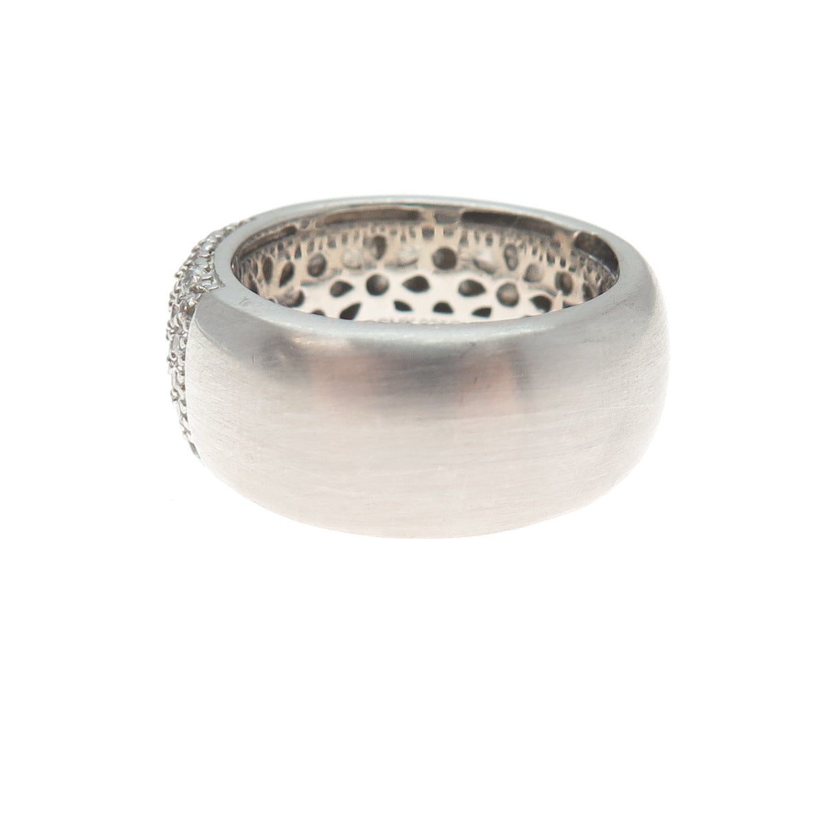 DSMK 925 Sterling Silver Round-Cut C Z Puffy Band Ring Size 7.75