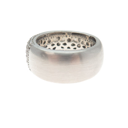 DSMK 925 Sterling Silver Round-Cut C Z Puffy Band Ring Size 7.75