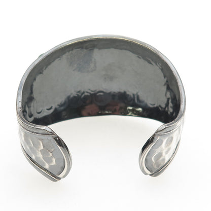 925 Sterling Silver Vintage Mexico Multi-Gem Modernist Adjustable Bracelet 7"