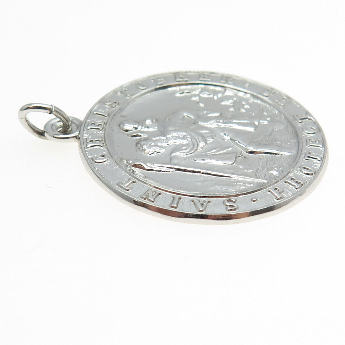 COLEMAN CO. 925 Sterling Silver Vintage Saint Christopher Religious Pendant