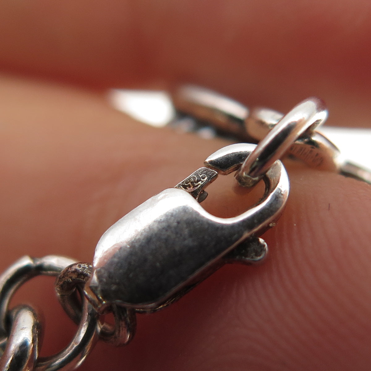 925 Sterling Silver Vintage Real Amethyst Oxidized Heart Link Bracelet 7.25"