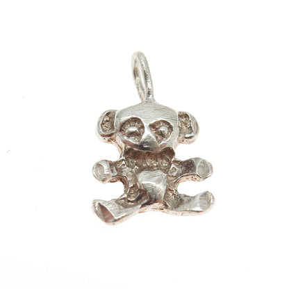 925 Sterling Silver Vintage Teddy Bear Pendant