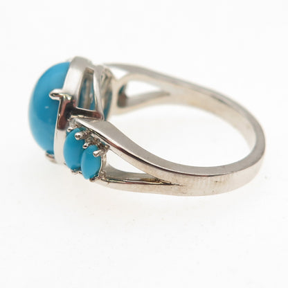 925 Sterling Silver Real Sleeping Beauty Turquoise Ring Size 8