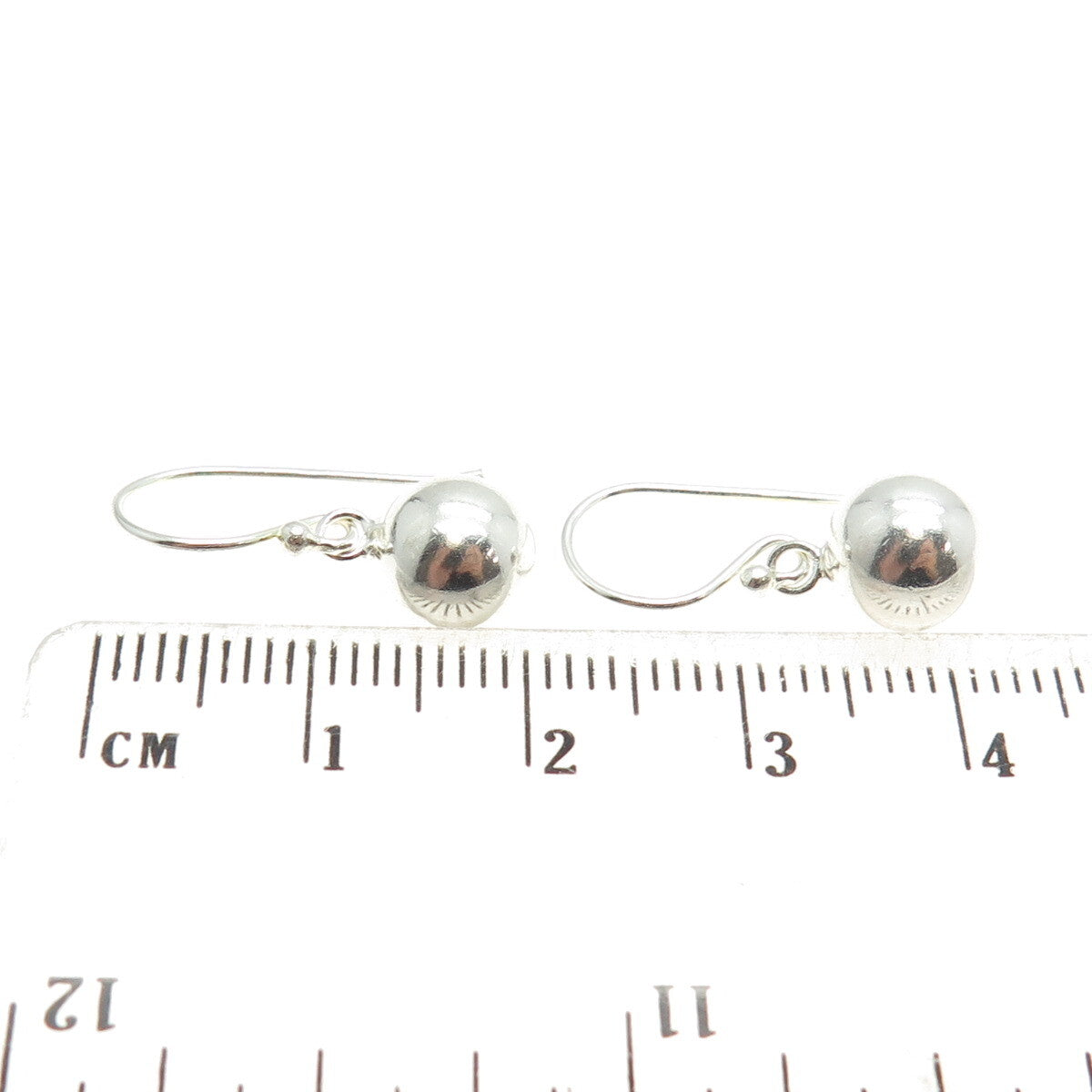 925 Sterling Silver Ball Dangling Hook Earrings