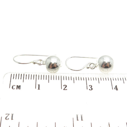 925 Sterling Silver Ball Dangling Hook Earrings