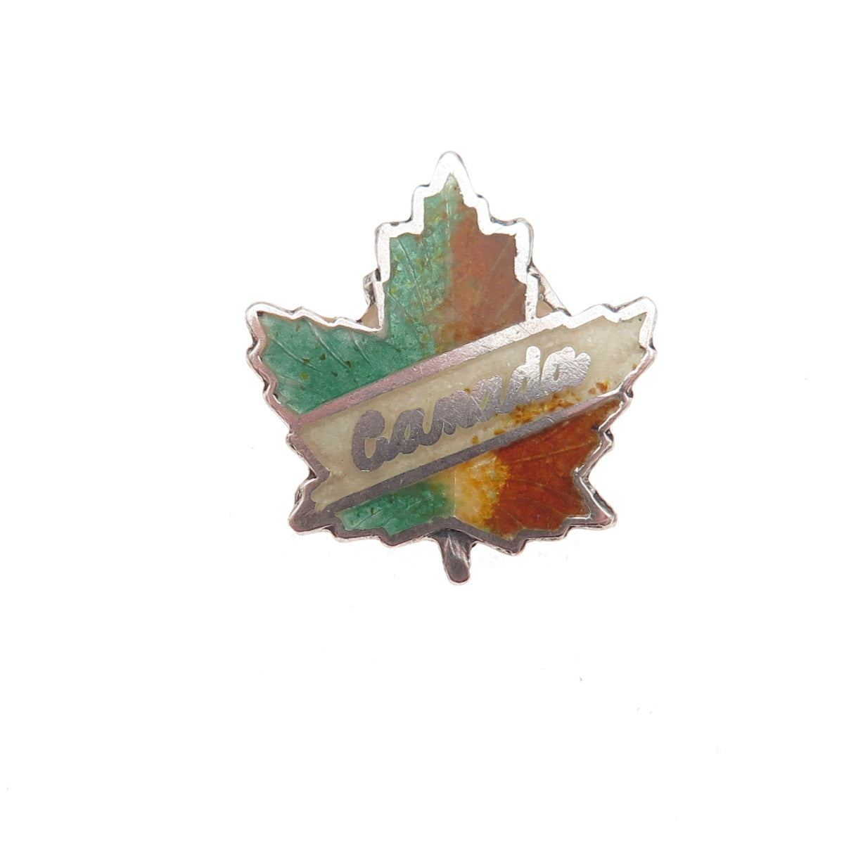 Breadner Co. Sterling Antique Art Deco Enamel Canada Maple Leaf Mini Pin Brooch