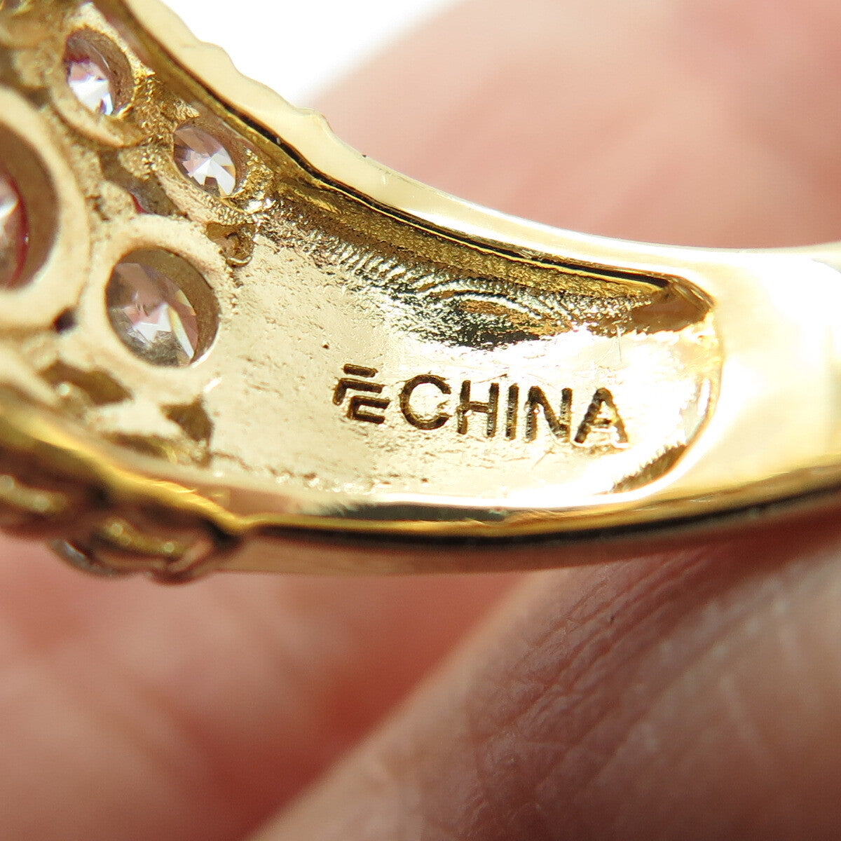 925 Sterling Silver Gold Plated Round-Cut C Z Promise Ring Size 6