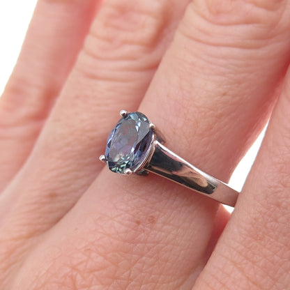 Chuck Clemency 925 Sterling Silver Real Oval-Cut Iolite Ring Size 8