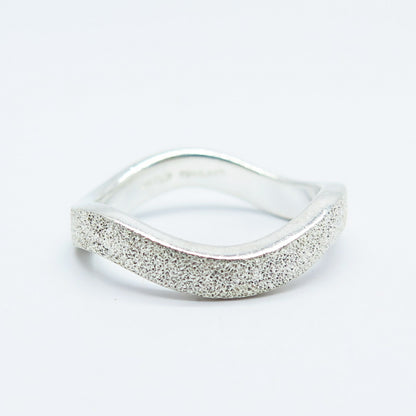 925 Sterling Silver Textured Wavy Ring Size 7.25