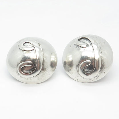 925 Sterling Silver Vintage Round Button Cufflinks