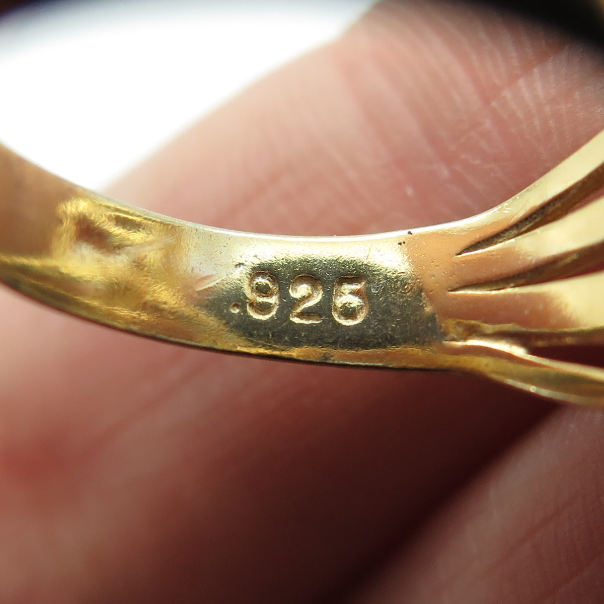 YES SILVER JEWELRY Sterling Gold Plated Vintage Amethyst & Garnet Ring Size 6.75