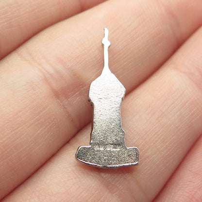 925 Sterling Silver Vintage Church Pendant