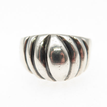 925 Sterling Silver Vintage Mexico Modernist Oxidized Ring Size 6.75