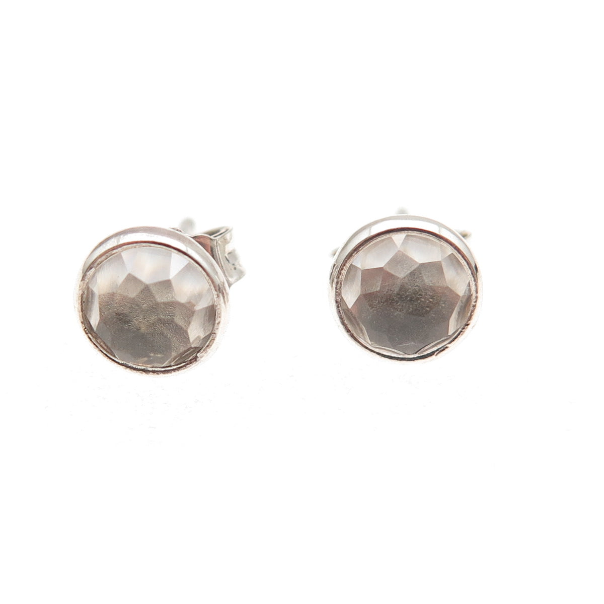 Pandora 925 Sterling Silver Clear Crystal June Birthday Blooms Stud Earrings