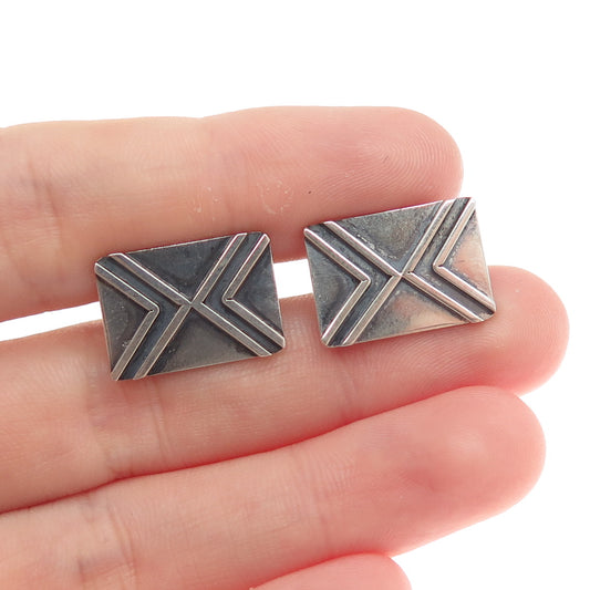800 Silver Vintage Modernist Arrow Oxidized Cufflinks
