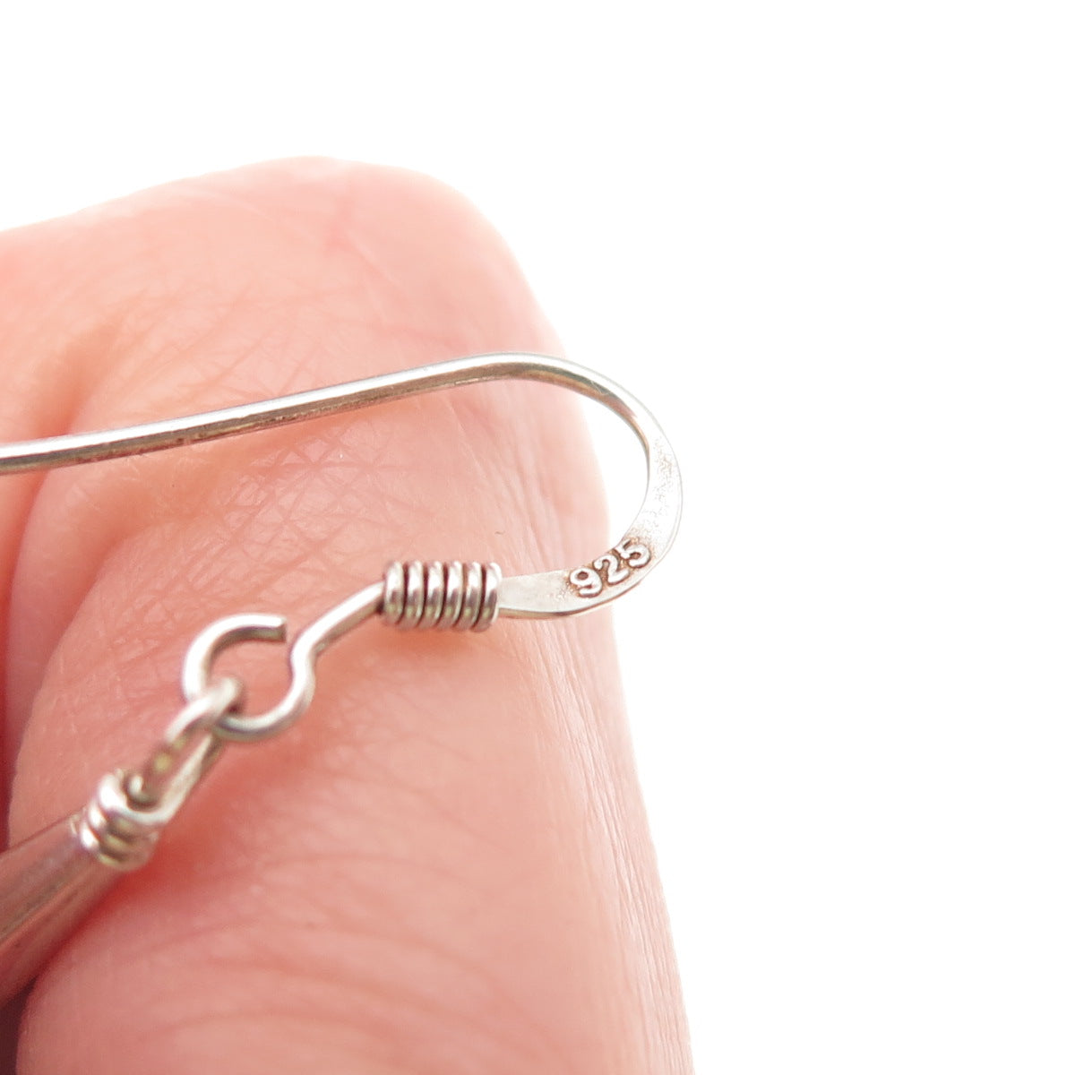 Old Pawn 925 Sterling Silver Vintage Southwestern Liquid Chain Dangle Earrings