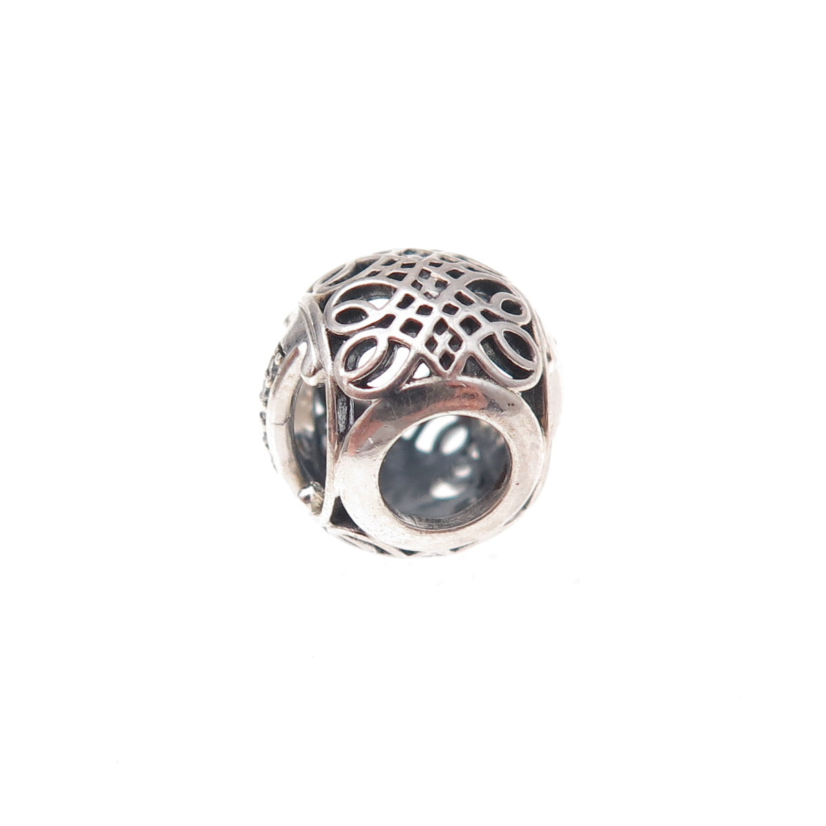 Pandora 925 Sterling Silver C Z Letter I Slide Bead Charm