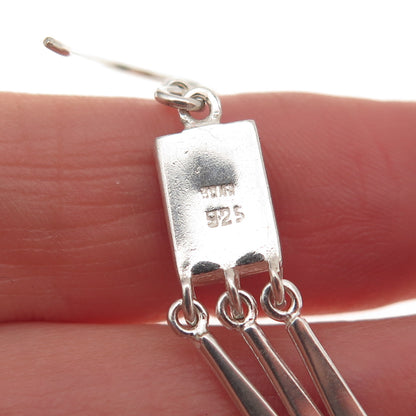 Boma 925 Sterling Silver Vintage Real MOP Modernist Dangle Earrings