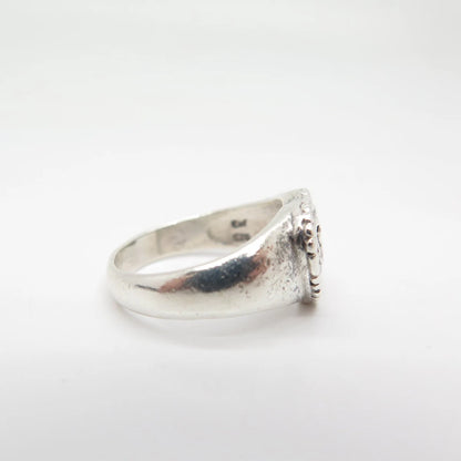 925 Sterling Silver Vintage Heart Swirl Ring Size 8.5
