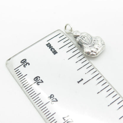 925 Sterling Silver Vintage Buddha Charm Pendant