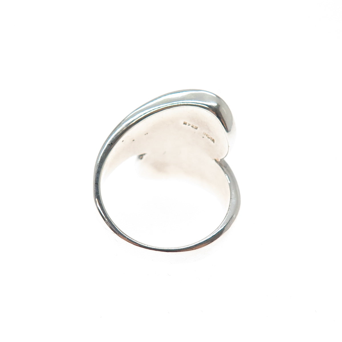 925 Sterling Silver Vintage Modernist Bypass Ring Size 6.25