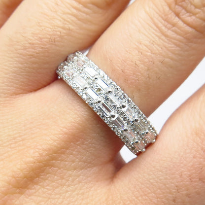925 Sterling Silver Pave C Z Ring Size 12.25