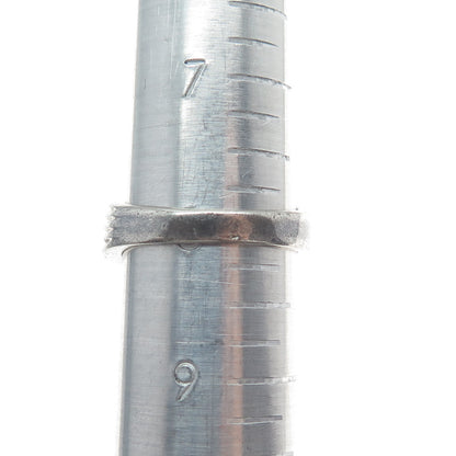MONICA JAIN 925 Sterling Silver Vintage Amethyst Gem Ribbed Oxidized Ring Size 8