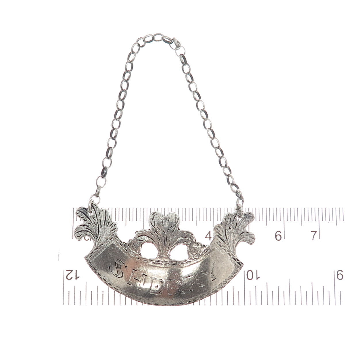 METROPOLITAN MUSEUM OF ART 925 Sterling Silver Vintage "Sherry" Bottle Tag 4"