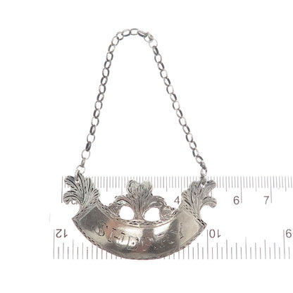METROPOLITAN MUSEUM OF ART 925 Sterling Silver Vintage "Sherry" Bottle Tag 4"