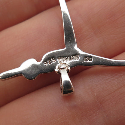 925 Sterling Silver Vintage Gymnast Modernist Charm Pendant