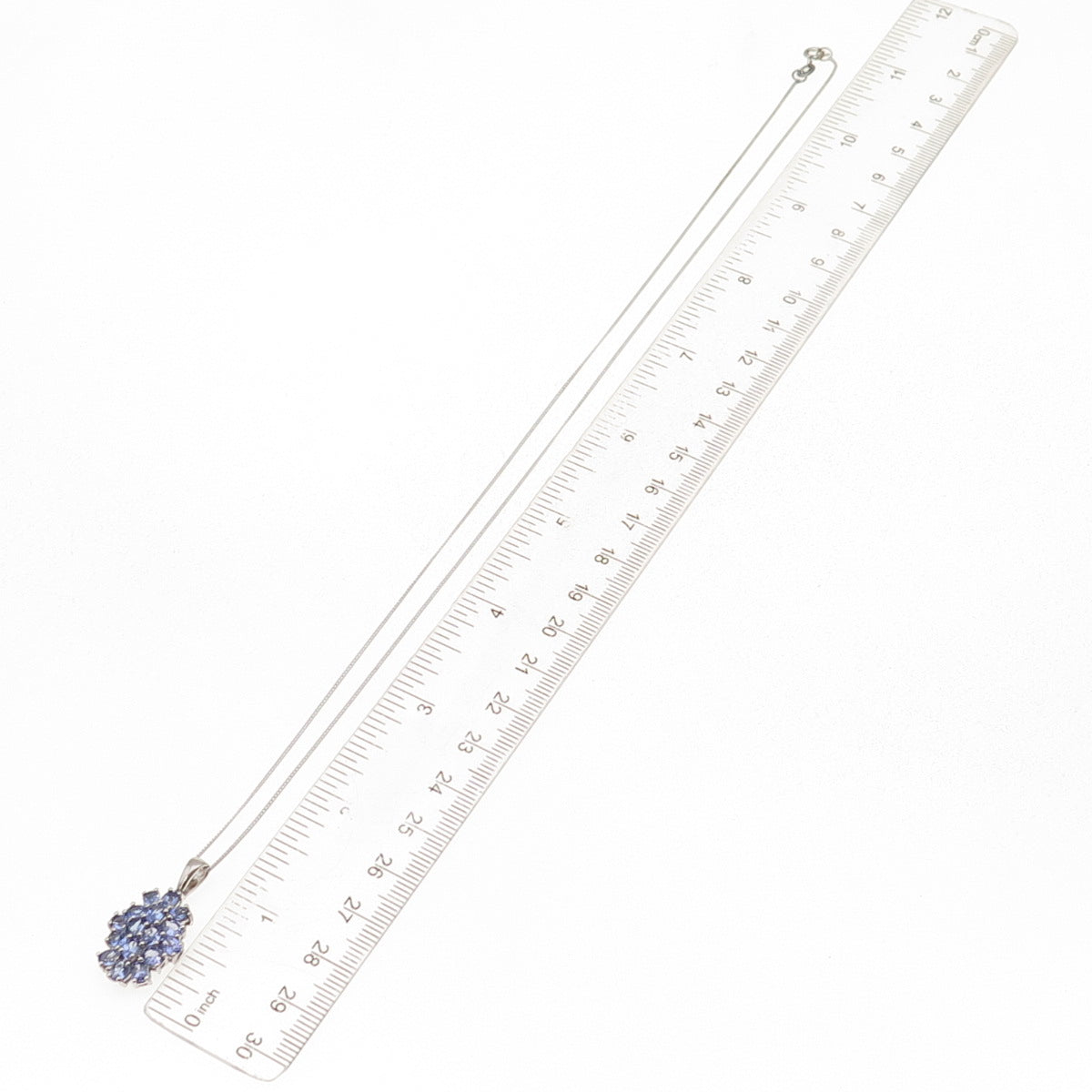 Chuck Clemency 925 Sterling Silver Real Tanzanite Cuban Chain Necklace 20"