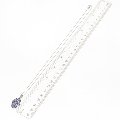 Chuck Clemency 925 Sterling Silver Real Tanzanite Cuban Chain Necklace 20"