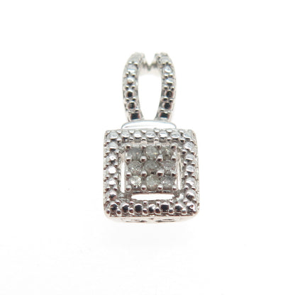 HAN 925 Sterling Silver Real Round-Cut Diamond Minimalist Pendant