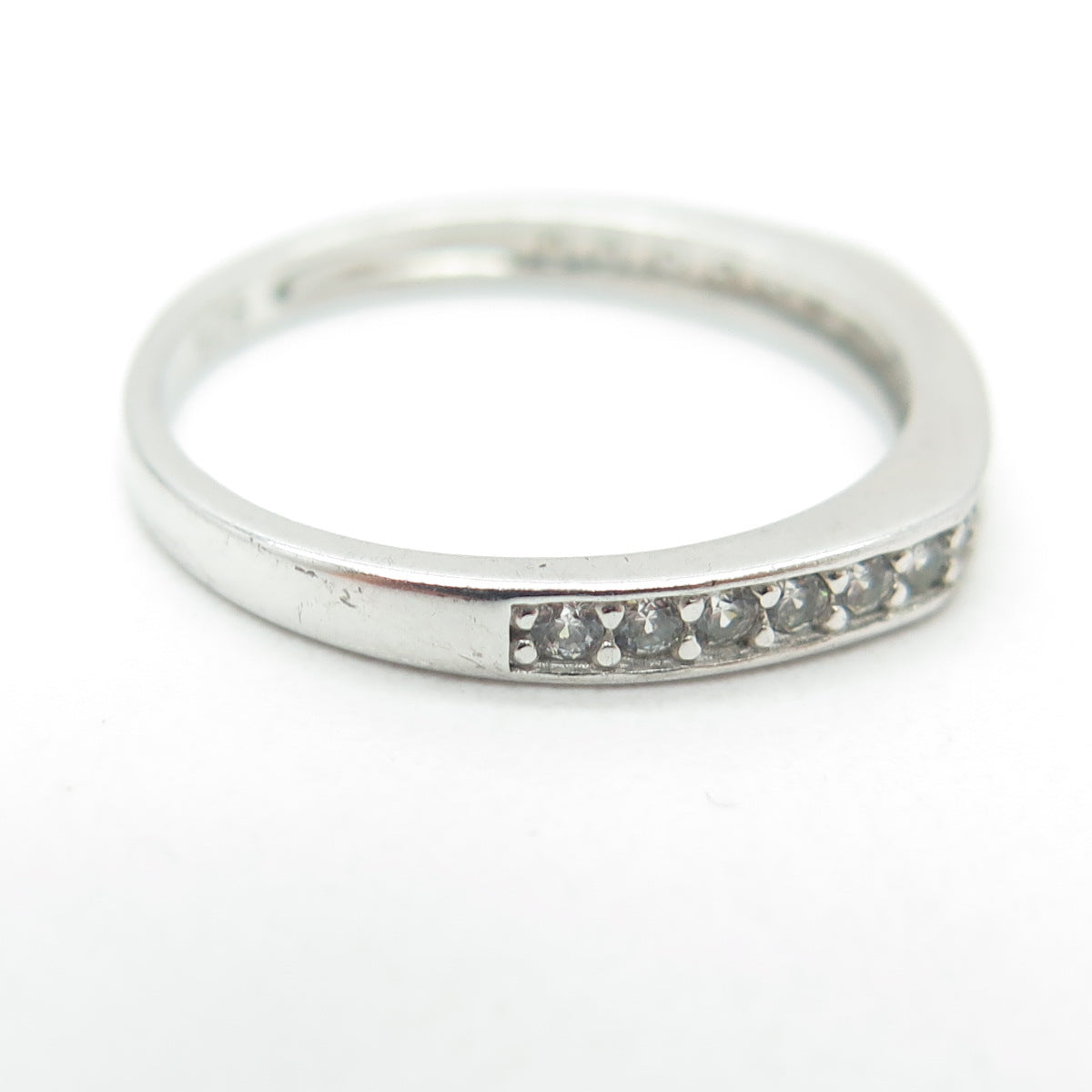 925 Sterling Silver Round-Cut Shaped C Z Ring Size 7.25