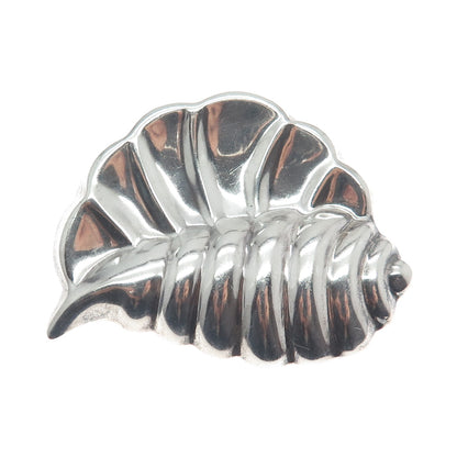 925 Sterling Silver Vintage Mexico Modernist Puffy Seashell Pin Brooch