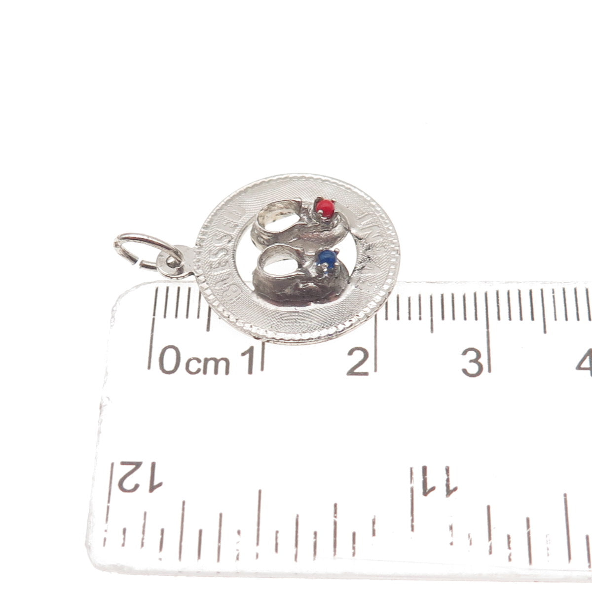 MARK MERCY 925 Sterling Silver Vintage Rhinestone Blessed Event Charm Pendant
