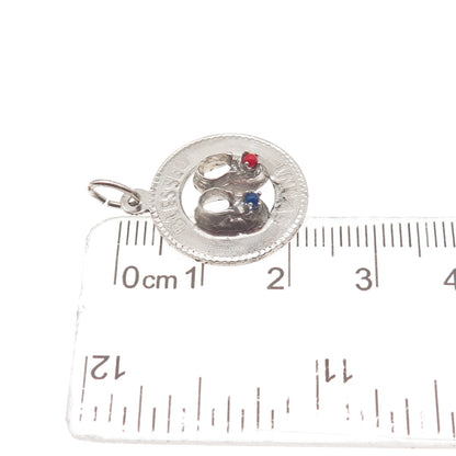 MARK MERCY 925 Sterling Silver Vintage Rhinestone Blessed Event Charm Pendant
