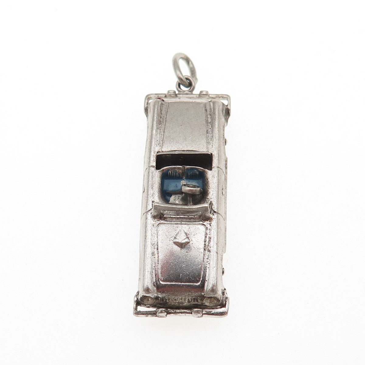 925 Sterling Silver Vintage Enamel Convertible Car Movable 3D Charm Pendant