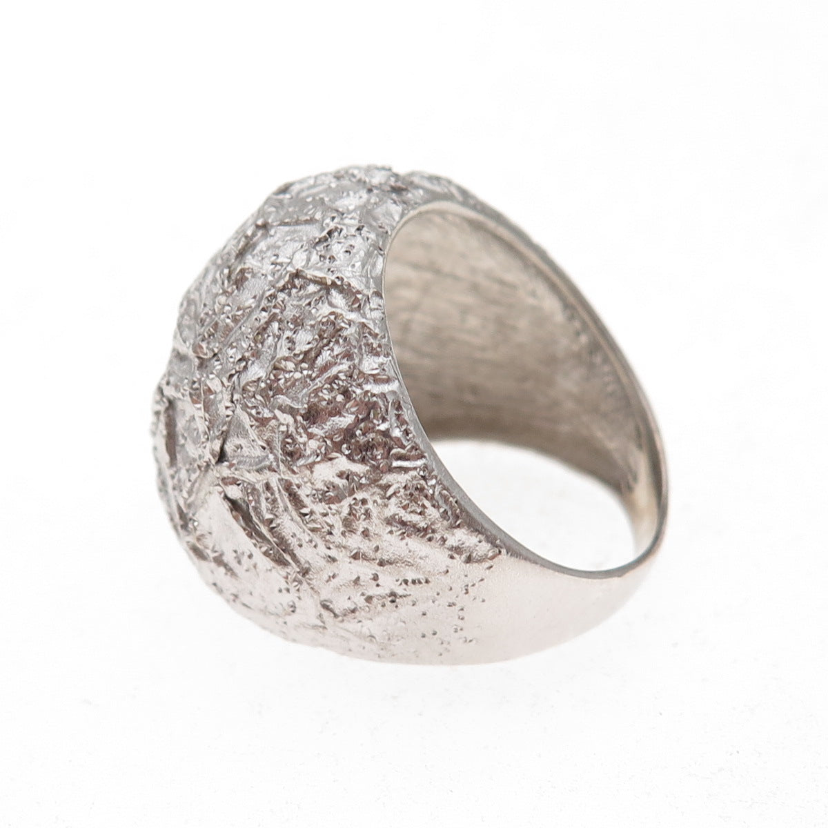 925 Sterling Silver Vintage Italy Modernist Dome Ring Size 7