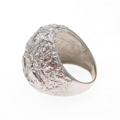 925 Sterling Silver Vintage Italy Modernist Dome Ring Size 7