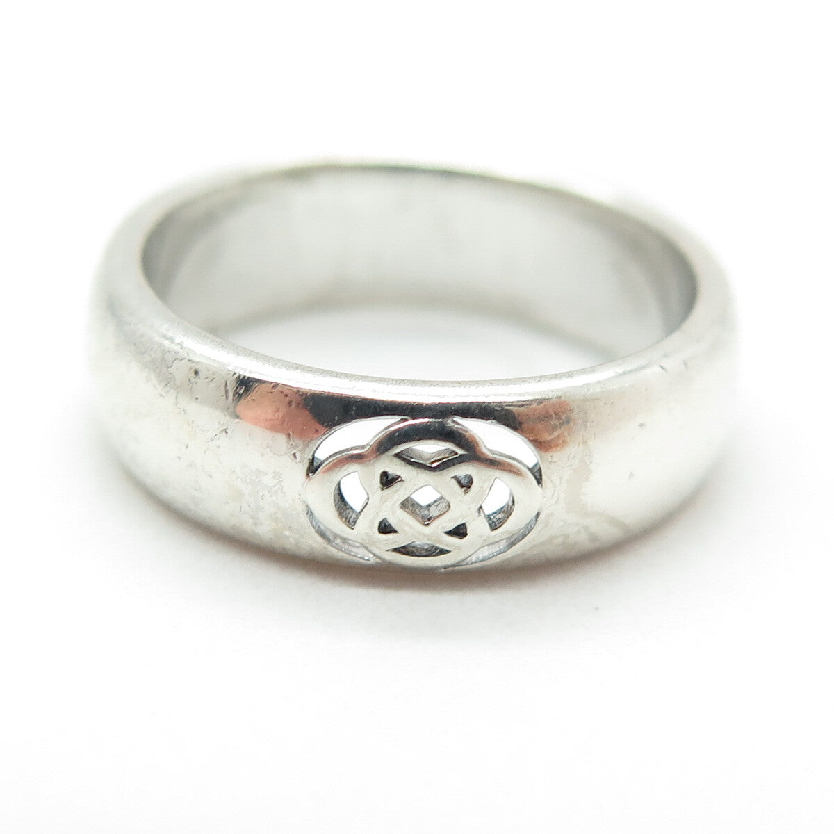 925 Sterling Silver Vintage Celtic Knot Band Ring Size 6