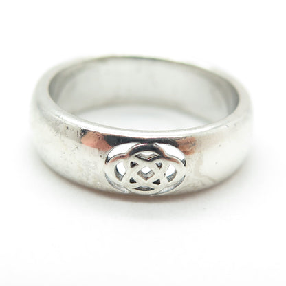 925 Sterling Silver Vintage Celtic Knot Band Ring Size 6