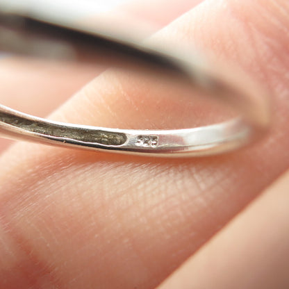 925 Sterling Silver Jane Saymour Real White & Black Diamond Ring Size 4.75