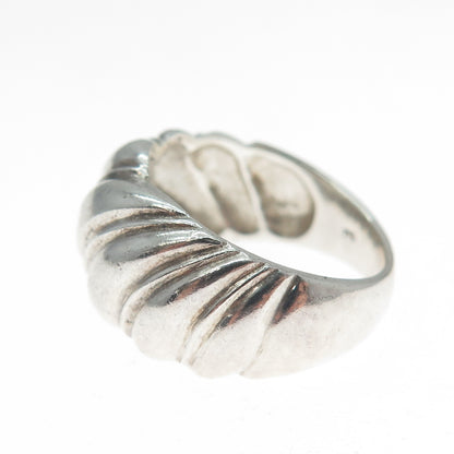 925 Sterling Silver Vintage Modernist Wavy Ring Size 7