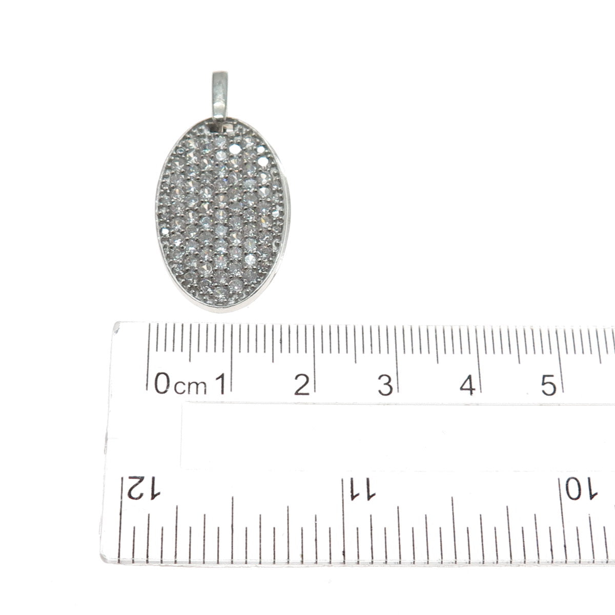 925 Sterling Silver Round-Cut C Z Ornate Slide Dual-Charm Pendant
