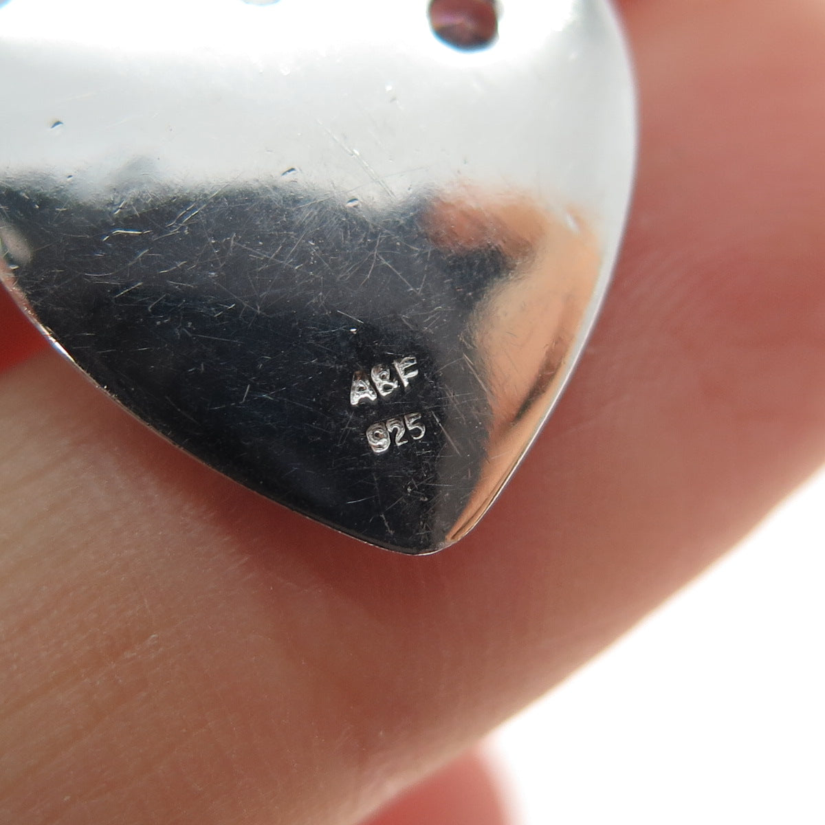 925 Sterling Silver Pink C Z Birthstone Sandy Heart Cable Link Bracelet 7.25"