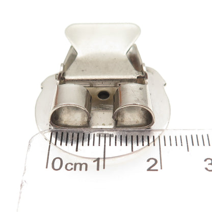 Old Pawn Sterling Silver Vintage Southwestern Agate & Black Onyx Bolo Tie Buckle