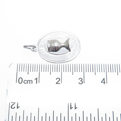 925 Sterling Silver Vintage First Holy Communion Religious Charm Pendant